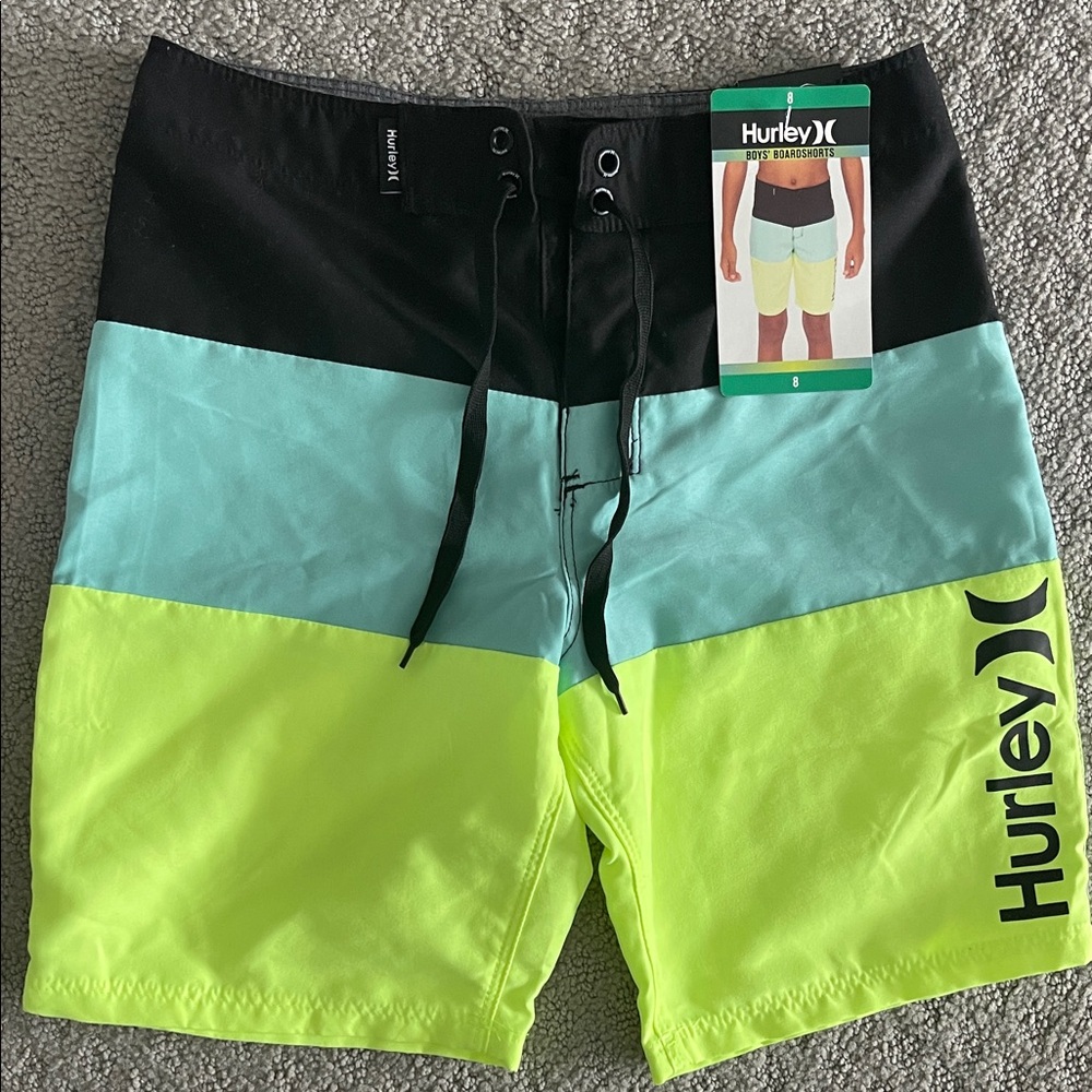 Hurley Boys board Shorts - Black, Light Blue, Neon Yellow